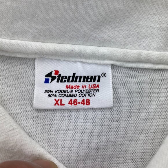 Vintage Stedman Made in USA Polo Shirt Men XL White Polo Classic Hawaii 80s - Picture 6 of 10